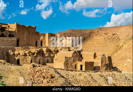 Vista di Doiret, una collina-trova villaggio berbero nel sud della Tunisia Foto Stock