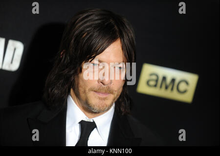 NEW YORK, NY - 09 ottobre: Norman Reedus assiste The Walking Dead premiere al Madison Square Garden il 9 ottobre 2015 in New York City. Persone: Norman Reedus Foto Stock