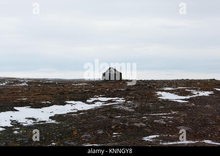 Lonely baita in inverno in Islanda Foto Stock