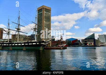USS Constellation Navy navi da guerra, Baltimore, MD, Stati Uniti d'America Foto Stock