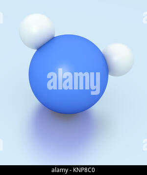 3D rendering di acqua H2O molecola. Foto Stock