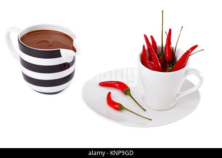 Peperoncino e cioccolato Foto Stock