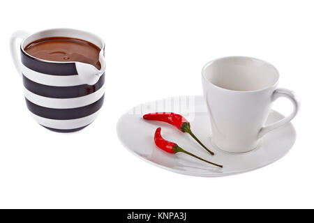 Tazza di cioccolato e peperoncino Foto Stock