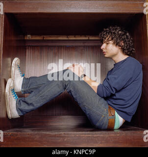 Simon Amstell, inglese comico, presentatore della televisione, sceneggiatore, regista e attore. Londra Inghilterra, Regno Unito. Foto Stock