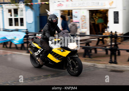 Città di Poole Quay, Poole, moto rally Foto Stock