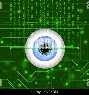 Sistema di identificazione biometrica per occhio Illustrazione Vettoriale