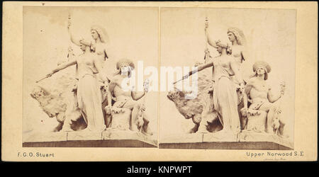 -Coppia di primi stereografia viste del British statue- INCONTRATO DP73175 288244 Foto Stock