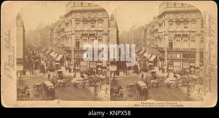 -Gruppo di 3 Stereografia viste di Fleet Street, Londra, Inghilterra- INCONTRATO DP73351 288285 Foto Stock