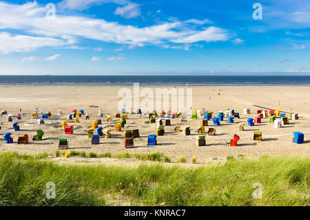 Spiaggia Vista da dune dell'isola di Juist Foto Stock