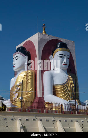 Kyaikpun Buddha, Bago, Myanmar, Asia Foto Stock