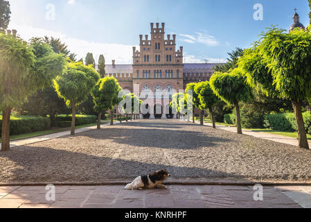 Edificio principale di Yurii Fedkovych Chernivtsi National University (ex residenza di Bukovinian e Metropoliti dalmata) in Chernivtsi, Ucraina Foto Stock