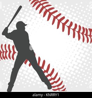 Giocatore di baseball silhouette sullo sfondo astratto - vettore Illustrazione Vettoriale