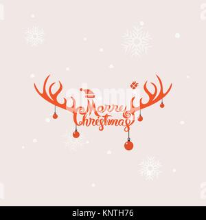 Buon Natale tipografici ed elementi di design.Merry Christmas testo vettoriale lettering calligrafico scheda design template.Creative tipografia per le vacanze Illustrazione Vettoriale