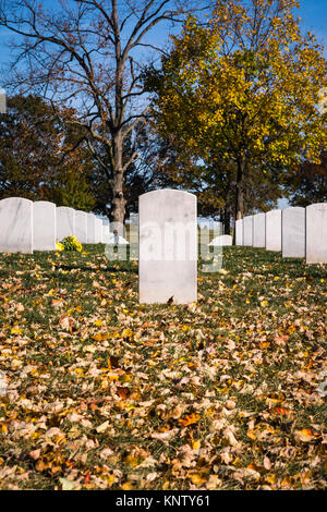 Singola Lastra Tombale Closeup superficie texture al Cimitero Nazionale di Arlington Washington DC USA Foto Stock