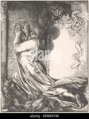 Il vescovo Hatto e i Ratti incontrato DP821701 381681 Artista: Henry Marsh, americano, 1826?1912, Artista: Dopo John La Farge, americano, New York 1835?1910 Providence, Rhode Island, Vescovo Hatto e i Ratti, ca. 1866?67, incisione su legno, blocco: 6 15/16 x 5 1/2 in. (17,7 x 13,9 cm) foglio: 12 1/16 x 9 7/16 in. (30,7 x 24 cm). Il Metropolitan Museum of Art di New York. Fondo Rogers, 1921 (21.65.5) Foto Stock