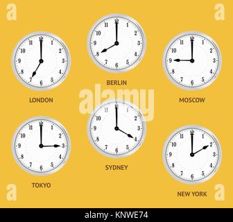 Zone di tempo del mondo. Illustrazione Vettoriale