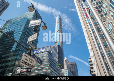 Indicazioni stradali in Manhattan Foto Stock