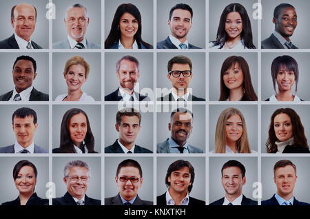 Collage facce diverse espressioni di concetto di persone Foto Stock