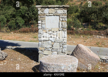 Firmare all'entrata di El Torcal de Antequera riserva naturale, situato a sud della città di Antequera nella provincia di Malaga, Spagna Foto Stock