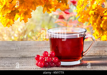 Tazza di tè nero con bacche di pallon di maggio Foto Stock