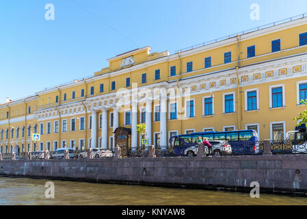 San Pietroburgo, Russia - 4 giugno 2017. Palazzo Shuvalov. Yusupov Palace sul fiume Moika Foto Stock