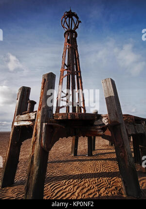 La costruzione del molo vecchio a St Annes On Sea, Lytham St Annes, Lancashire Foto Stock