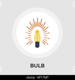Icona piana di lampadina. Illustrazione Vettoriale