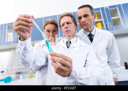 Gli scienziati facendo esperimento Foto Stock