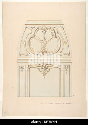 Design per Rococco-parete di stile e cove ornamento nel salone dell'Hotel de Luynes, di proprietà del Duc de Sabran incontrato DP811579 384909 Foto Stock