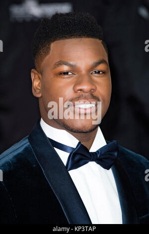 John Boyega assiste la "Star Wars: ultimi Jedi' premiere europeo al Royal Albert Hall il 12 dicembre 2017 a Londra, Gran Bretagna. Foto Stock