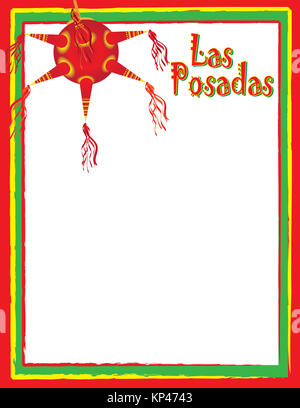 Las Posadas poster o flyer modello di sfondo per il latino/ispanica celebrazione di Natale Foto Stock