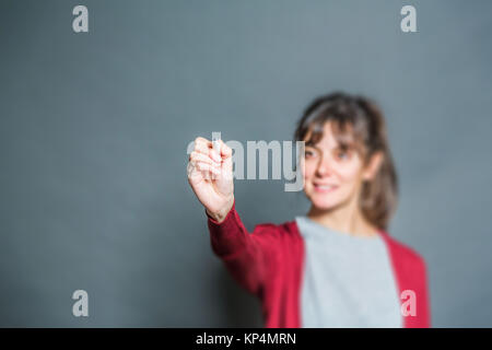 Donna iscritto. Foto Stock
