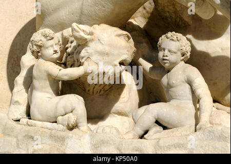 Italia, Roma, Campidoglio, statua romana del Tevere, Romolo e Remo Foto Stock