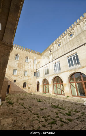 Vista del cortile del castello di Donnafugata Foto Stock