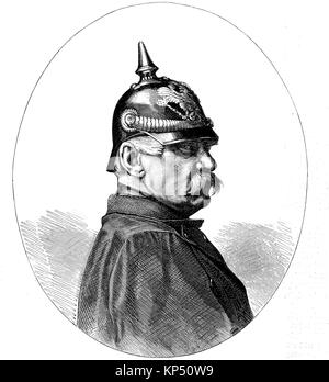 Albrecht Theodor Emil Graf von Roon, 30 aprile 1803 -23 Febbraio 1879, era un soldato prussiano e statista, Germania, al tempo della guerra franco-prussiana o guerra franco-tedesca, Deutsch-Franzoesischer Krieg, 1870 - 1871, digitale migliorata la riproduzione di un originale xilografia dal 1871 Foto Stock