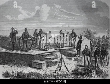 Sessione plenaria a Strasburgo dal fuoco durante il bombardamento nella notte del 25 agosto, Francia,Tedesco-francese campagna del 1870, al tempo della guerra franco-prussiana o guerra franco-tedesca, Deutsch-Franzoesischer Krieg, 1870 - 1871, digitale migliorata la riproduzione di un originale xilografia dal 1871 Foto Stock