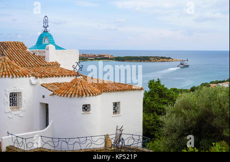 Chiesa Stella Maris a Porto Cervo e la Costa Smeralda, Sardegna, Italia, mare Mediterraneo, Europa Foto Stock