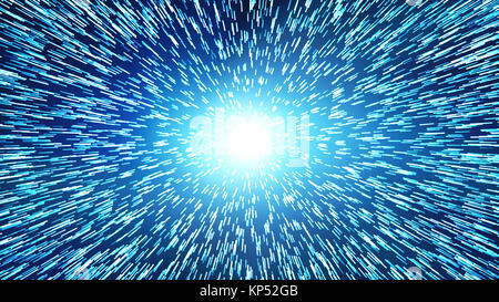Interstellare. tempo di viaggio e hyper jump nello spazio. Singularity, onde gravitazionali e lo spacetime concept. Foto Stock