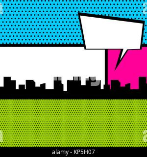 La Pop art fumetto sfondo colorato Illustrazione Vettoriale