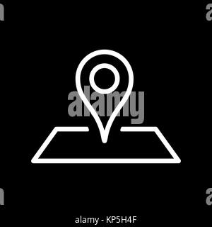 Icona della posizione segno isolato su sfondo bianco perno rosso sulla mappa. Navigazione elemento di design. Illustrazione Vettoriale