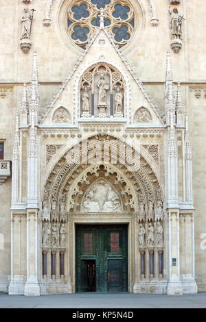 Dettaglio della cattedrale di Zagabria, Croazia Foto Stock