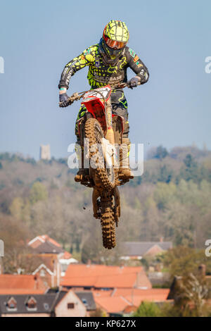 Martin Barr su Buildbase Honda Racing MX2 a Maxxis British Motocross, Lyng, Cadders Hill, Norfolk, Regno Unito. Foto Stock