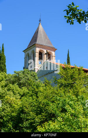 Il monastero in isola di Visovac, Parco Nazionale di Krka, Croazia Foto Stock