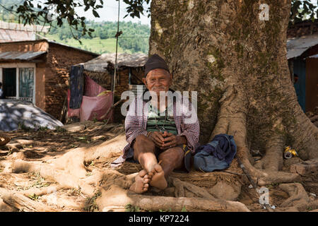 La vita nei foothills dell'Himalaya, Arughat, Nepal Foto Stock