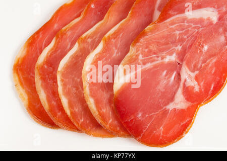 Fresh cut di prosciutto Foto Stock