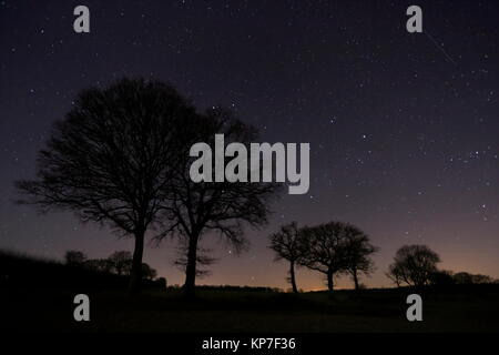 Il cielo di notte in Dicembre da Hampshire Inghilterra Foto Stock
