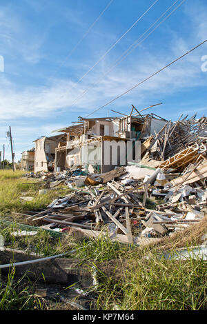 Uragano Harvey 2017 distruzione, appartamento complesso costituito da strutture seveal. Foto Stock