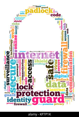 Parola di sicurezza cloud concetto illustrazione Foto Stock