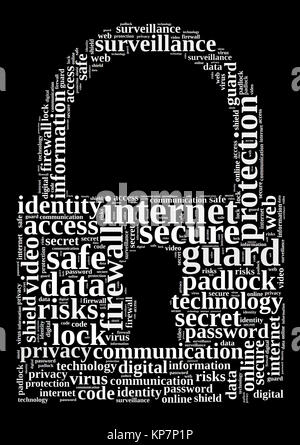 Parola di sicurezza cloud concetto illustrazione Foto Stock
