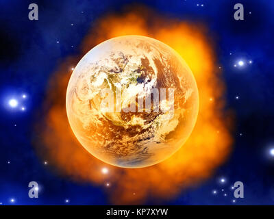 Burning Earth Foto Stock